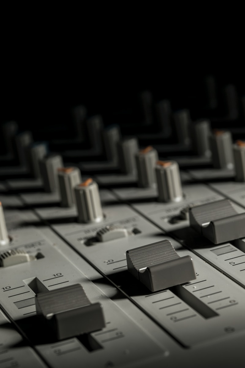 gray audio mixer